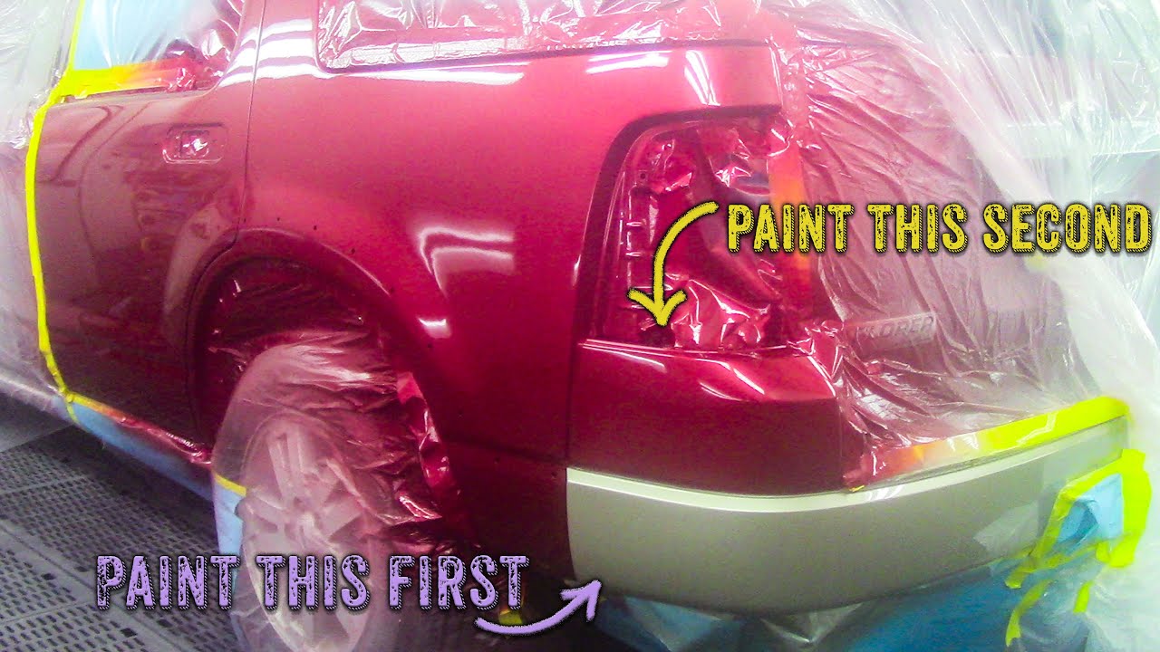 How To Mask And Paint A Two Toned Colored Bumper on The Car
