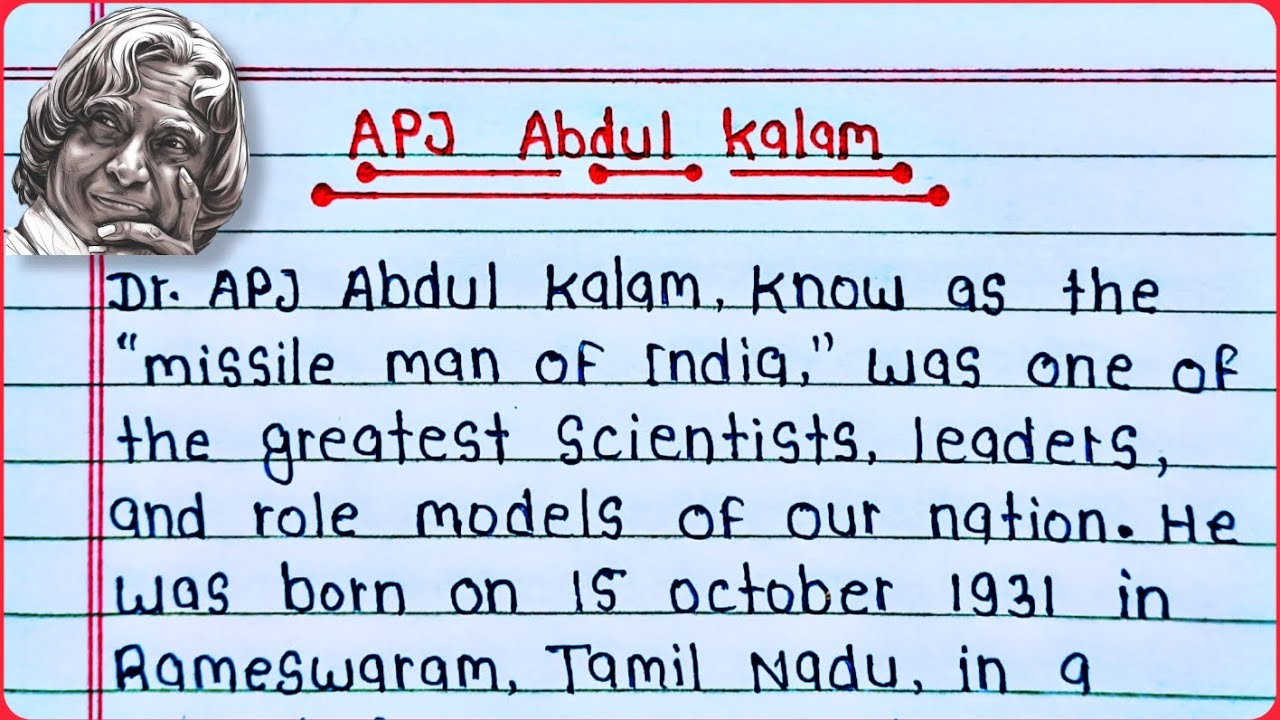 APJ Abdul Kalam Essay in English || Essay on APJ Abdul Kalam || essay writing