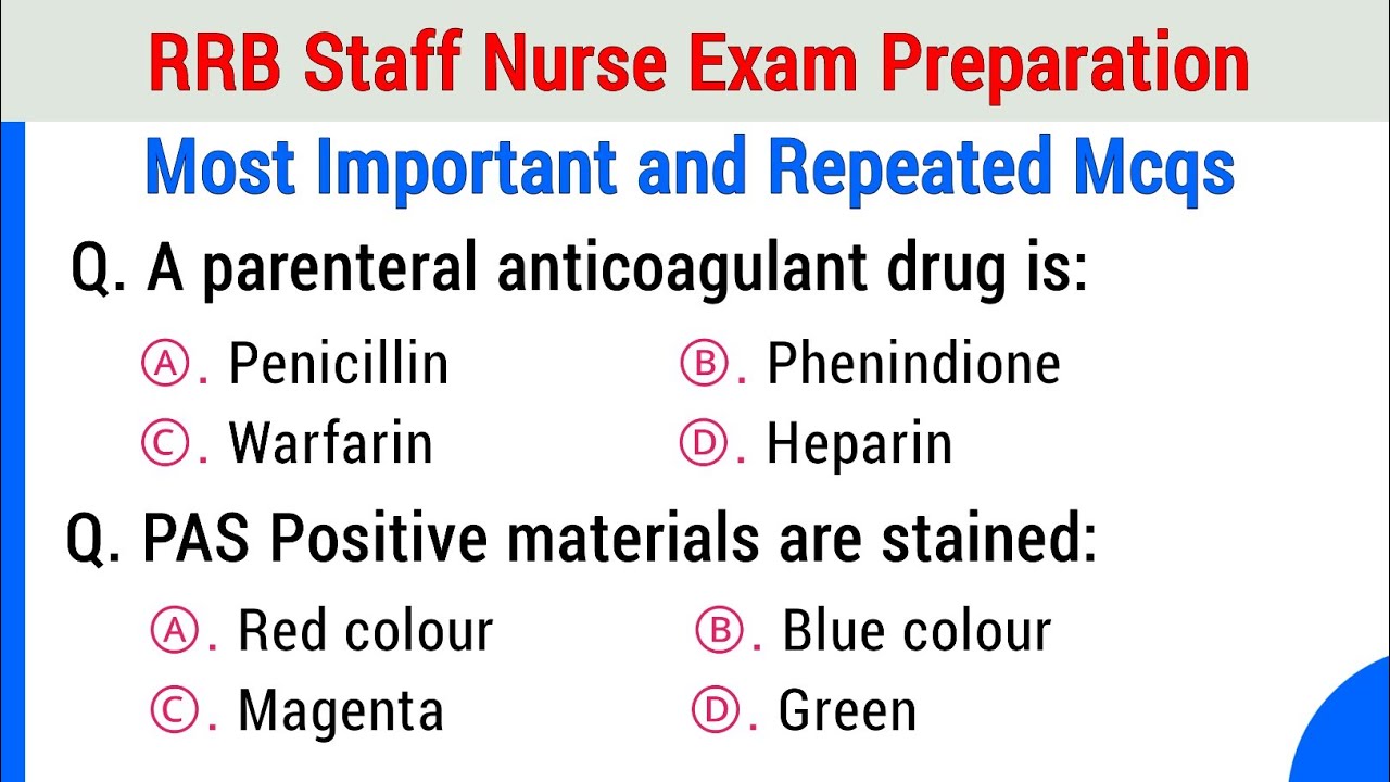 rrb staff nurse exam previous paper | rrb superintendent mcq | rrb nurse mcq