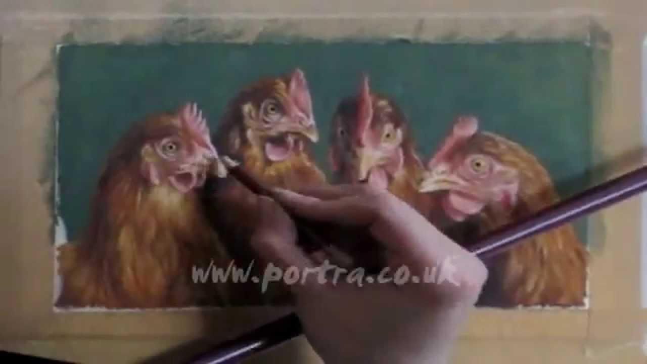 Speed painting - hens in pastel