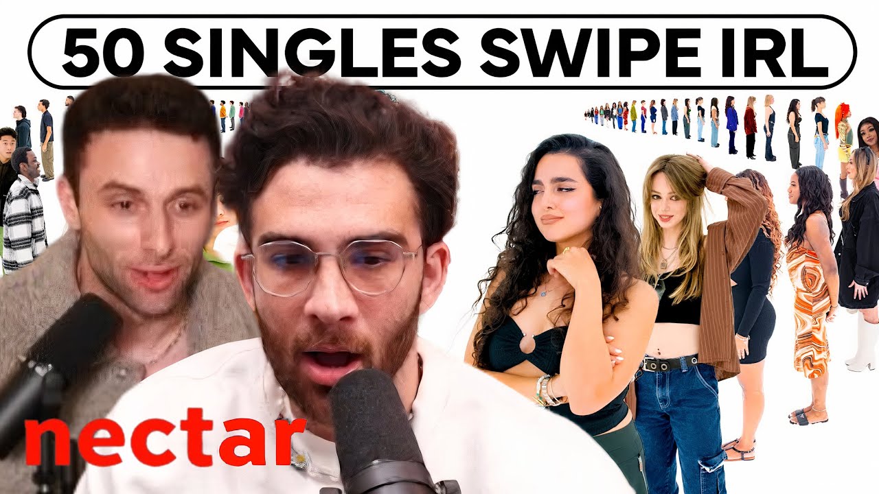 50 strangers swipe on each other | Hasanabi & Austin Show react to Nectar