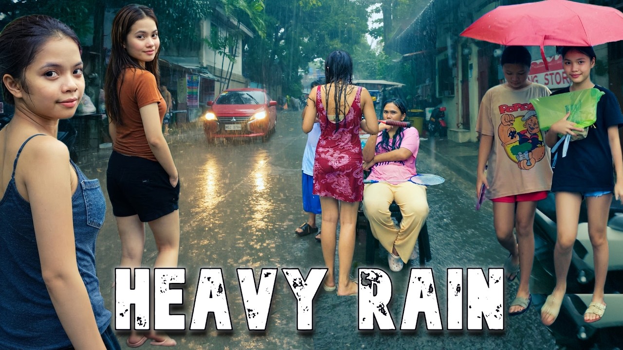 Philippines Severe Localized Thunderstorm Hits Quezon City | Foggy Rain Walk & Real Street Life [4K]