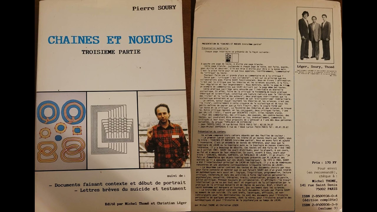 Pierre SOURY: Chaines et Noeuds, 3e partie, VERSO: R&eacute;sum&eacute;.