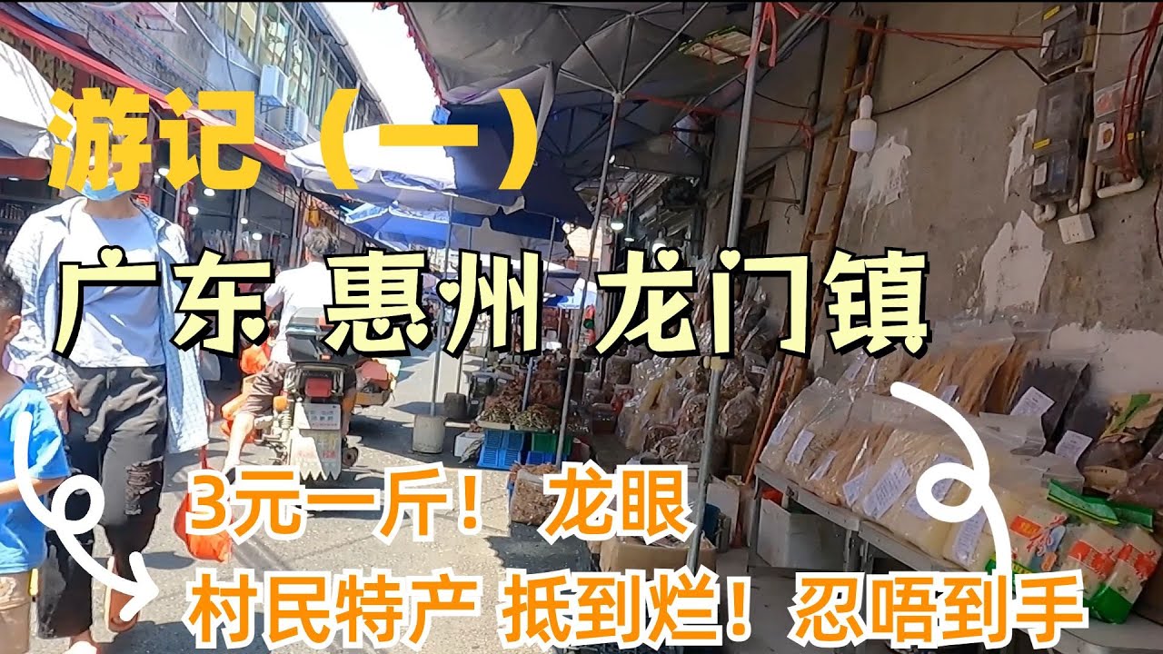 廣東惠州龍門鎮！3人旅遊日記！小鎮生活！龍眼3元一斤！抵到爛！ 特產豐富又便宜！忍不住手！採購一大堆！早茶點心！美味！女兒很滿意！Travel to Huizhou, Guangdong, China
