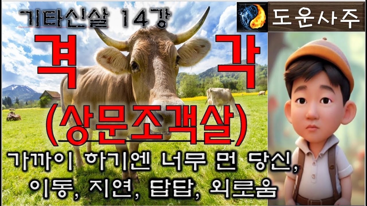 기타신살 14강_격각 & 상문조객살(거리감, 이동, 지연, 답답, 세대차이, 외로움)  [사주상담 / 교육문의 010 5088 9411 카톡, 문자 주세요!^^]