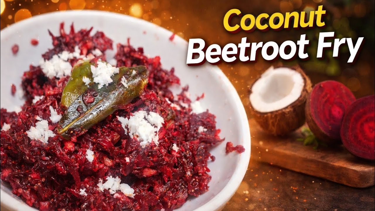 Today special Coconut Beetroot Fry 😋 || Begum Vlogs 