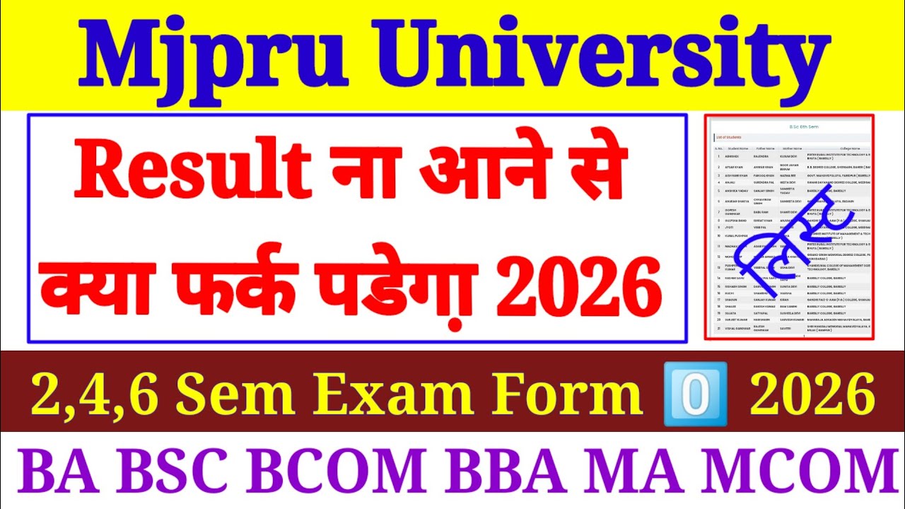 🔥Mjpru results ना आने से क्या फर्क पडेगा़ 2026|| 2,4,6 Sem Exam form 0️⃣2026