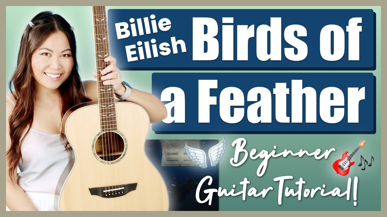 Birds of a Feather Билли Айлиш: ЛЕГКИЙ урок игры на гитаре для начинающих | Аккорды, игра боем и ...