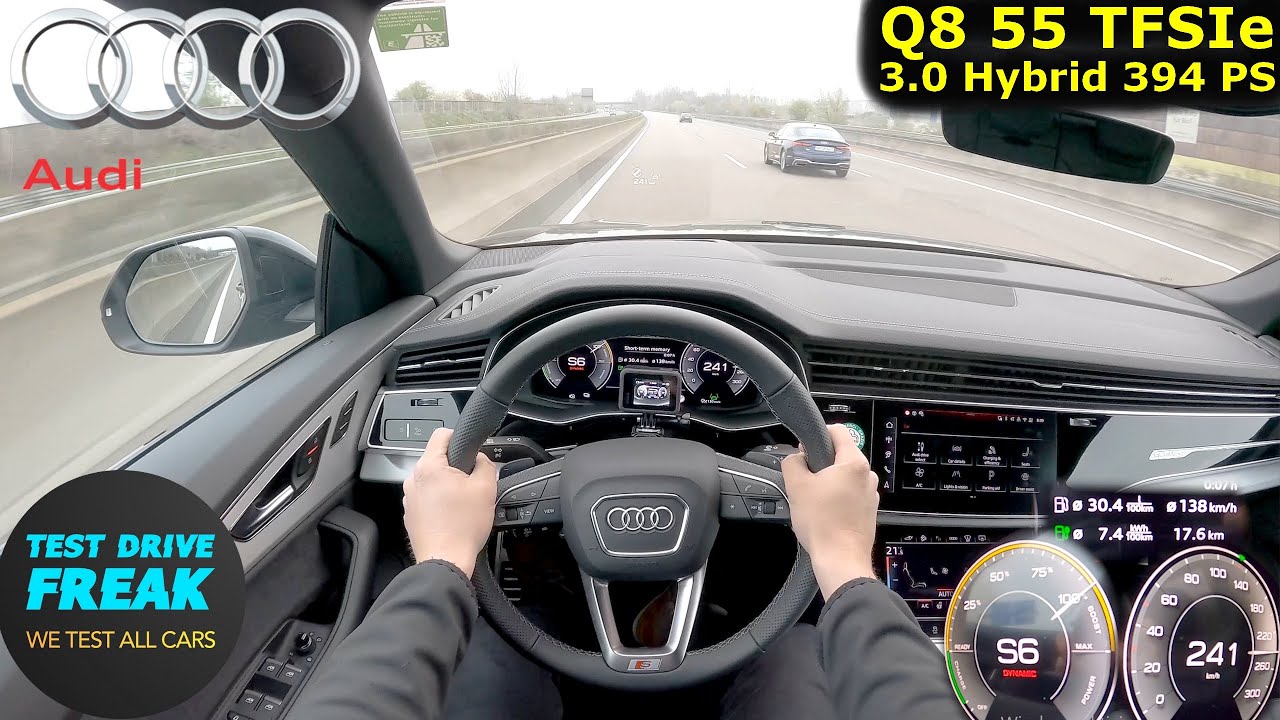 2025 Audi Q8 55 TFSI e Quattro 394 PS  Top Speed POV Drive Fuel Consumption Autobahn No Speed Limit