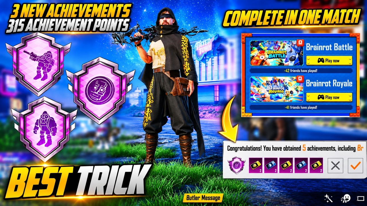 How To Complete In One Match The ( Brianrot 3 New Achievements ) Easy Tips And Tricks | PUBGM