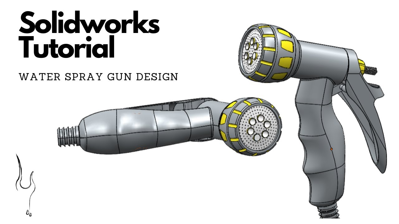 water spray gun design in solid works