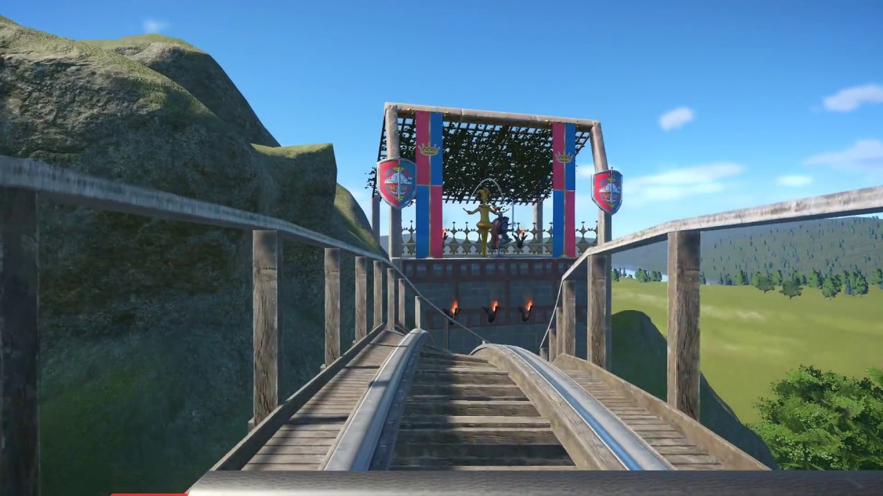 Planet Coaster Dragonflight wooden coaster night and day POV