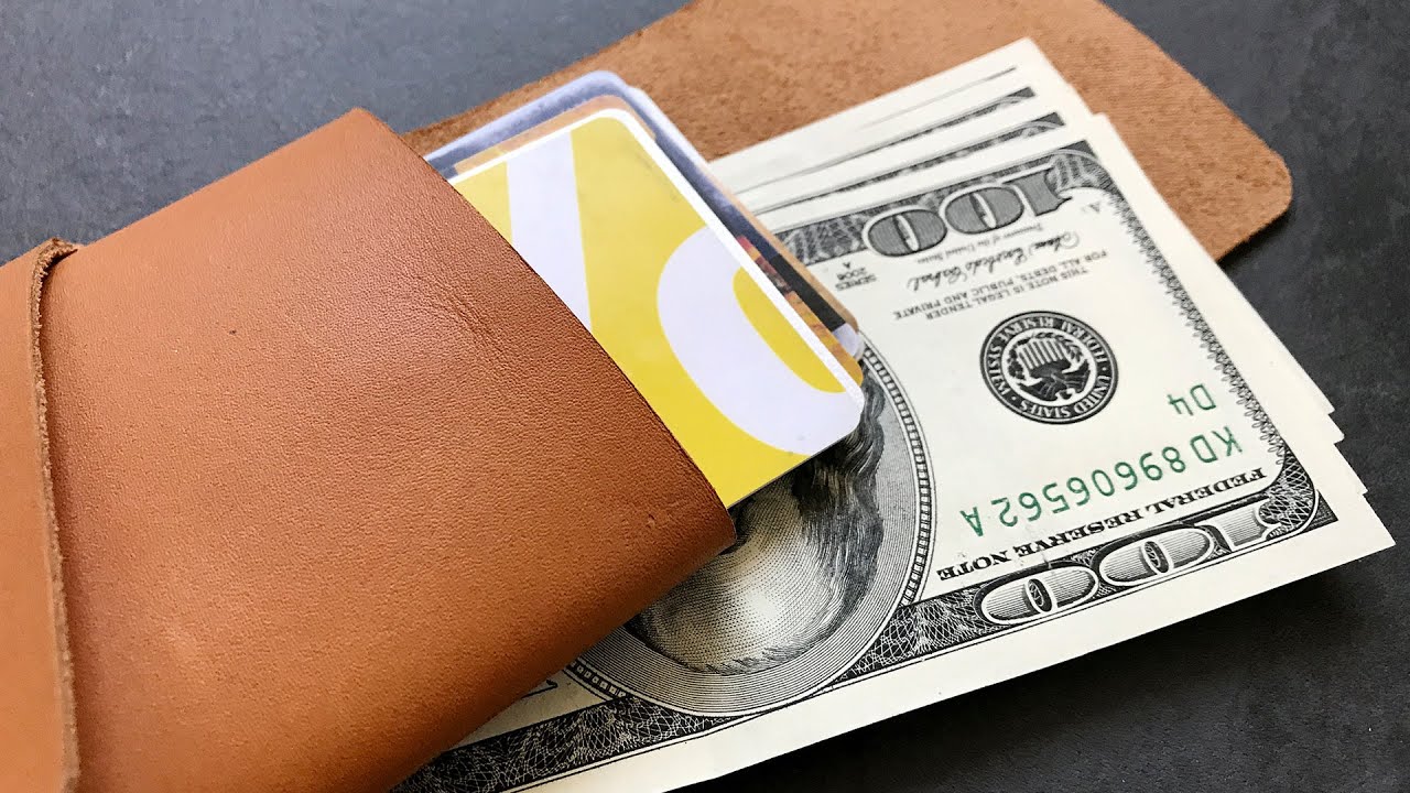 [Leather Craft] Making one piece leather wallet | Handmade minimalist leather wallet