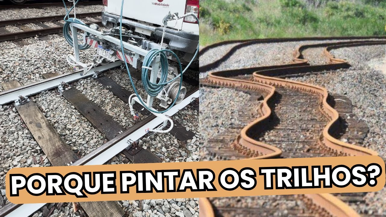 TRILHOS ESTÃO SENDO PINTADOS DE BRANCO