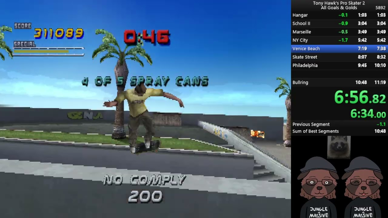 Tony Hawk's Pro Skater 2 - All Goals & Golds Speedrun 11:17