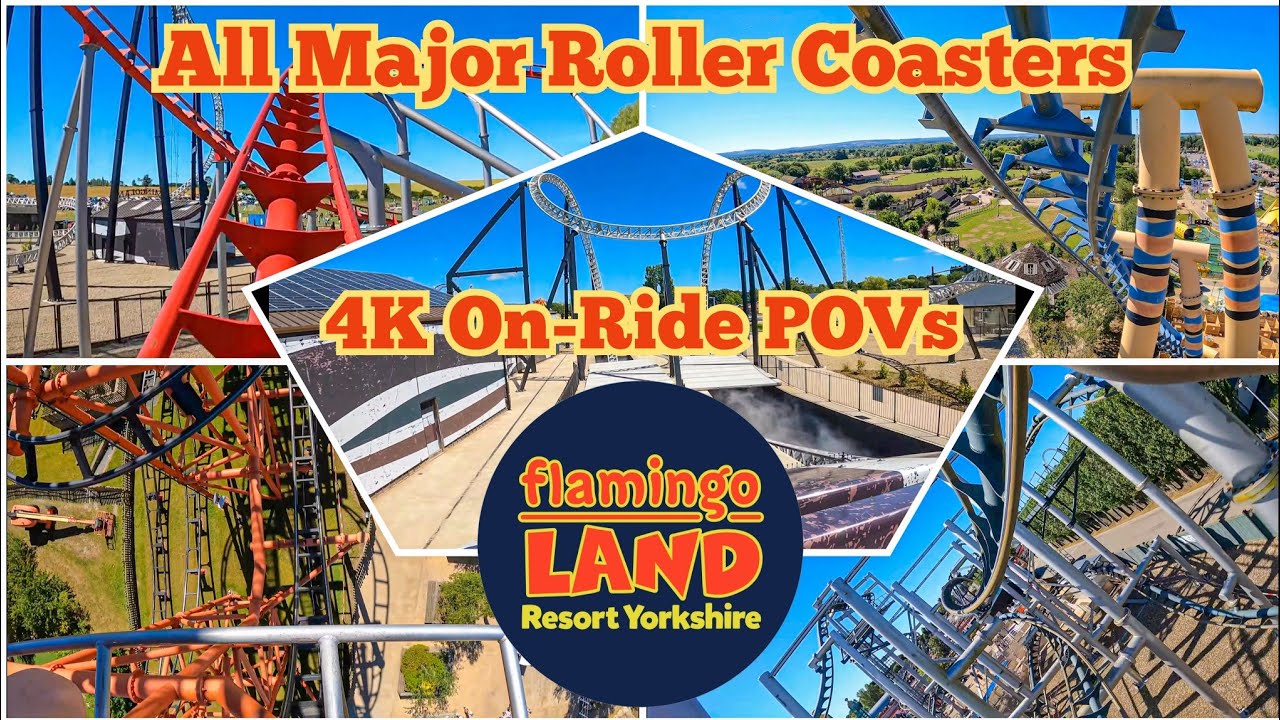 Flamingo Land Resort 2024 🇬🇧 - All Major Roller Coasters 4K On-Ride POVs