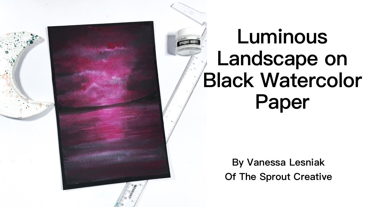 Luminous Landscape on Black Watercolor Paper