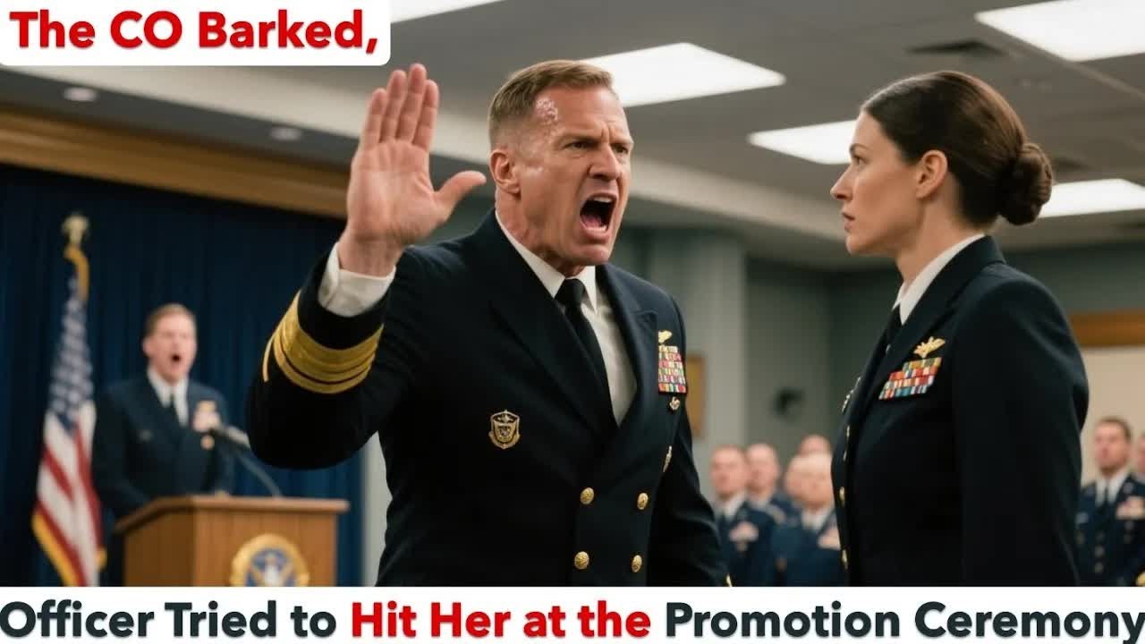 An Officer Tried to Hit Her at the Promotion Ceremony—The CO Barked, “She Ranks Above Everyone H