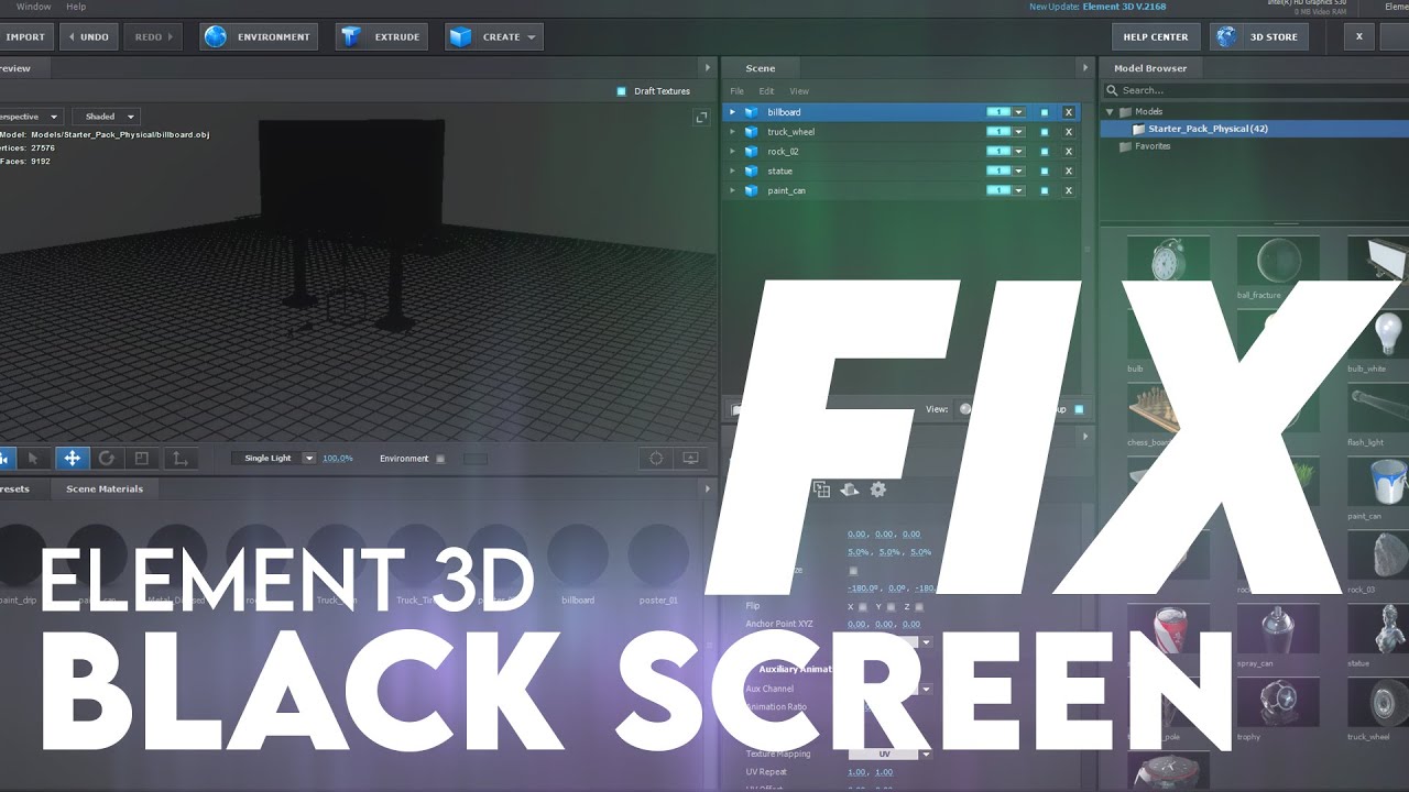 Element 3D Black Screen Problem Fix | After Effects