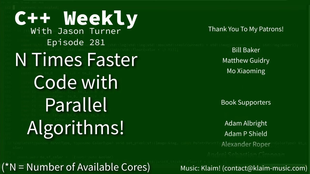 C++ Weekly - Ep 281 - N Times Faster Code With Parallel Algorithms