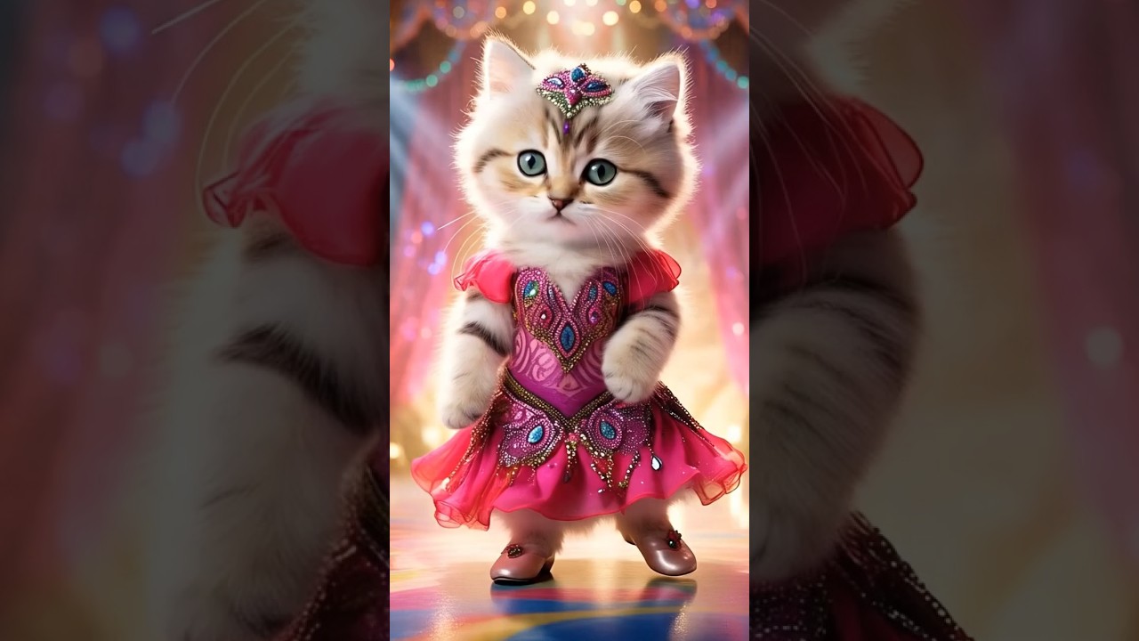 kitten 🐈 mind-blowing dance 4#shorts #shortsfeed #cat #animation