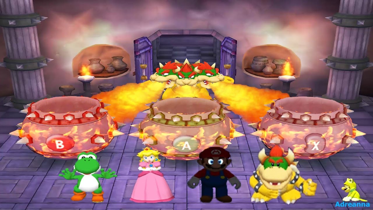 Mario Party 5 - Minigames #8 - Yoshi vs Mario vs Peach vs Bowser Jr. (Master Cpu)