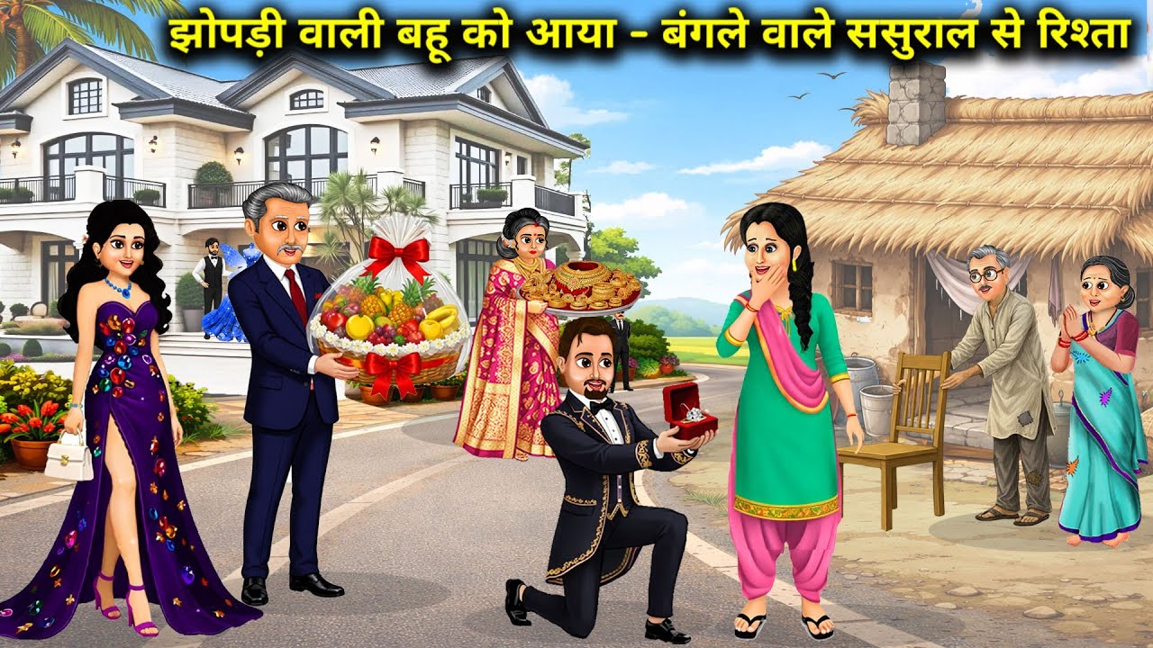 झोपड़ी वाली बहू को आया - बंगले वाले ससुराल से रिश्ता |Daughter-In-Law Hut  Bunglow | Cartoon Video