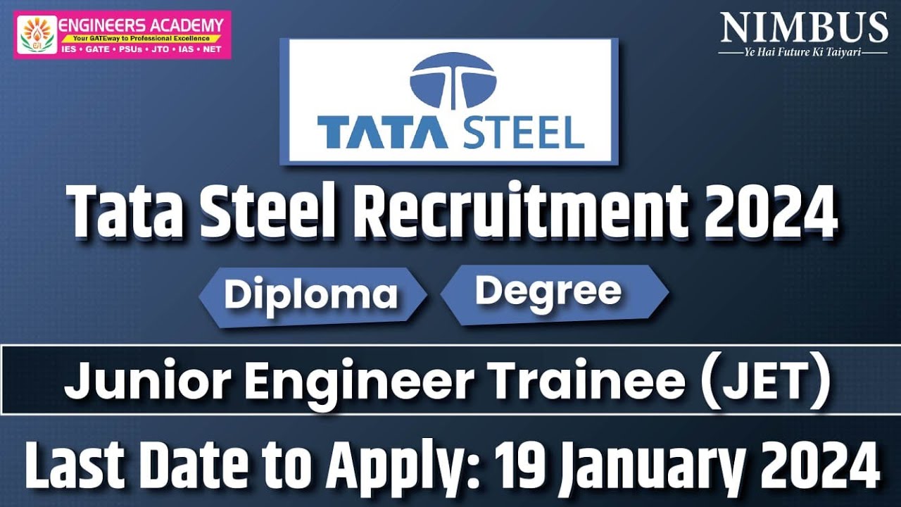 Tata Steel Recruitment 2024 | Tata Steel JET 2024 Exam Pattern and Syllabus | Complete Information