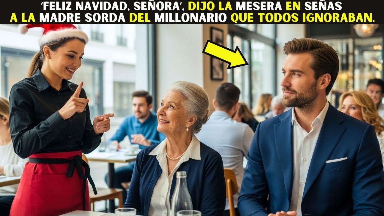 ‘Feliz Navidad, señora’, dijo la mesera en señas a la madre sorda del millonario que todos ignoraban