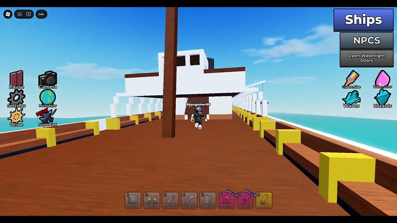 Me playing Roblox water physics (ss nomadic) FIRST VIDEO EVER!