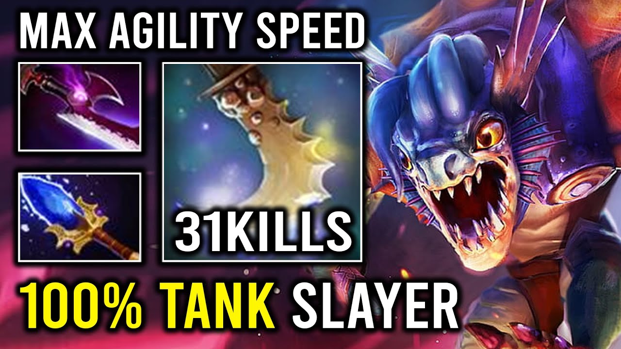 100% TANK SLAYER Max Agility Speed Unstoppable 31 Kills Hyper Carry Hit Like a Truck Slark Dota 2