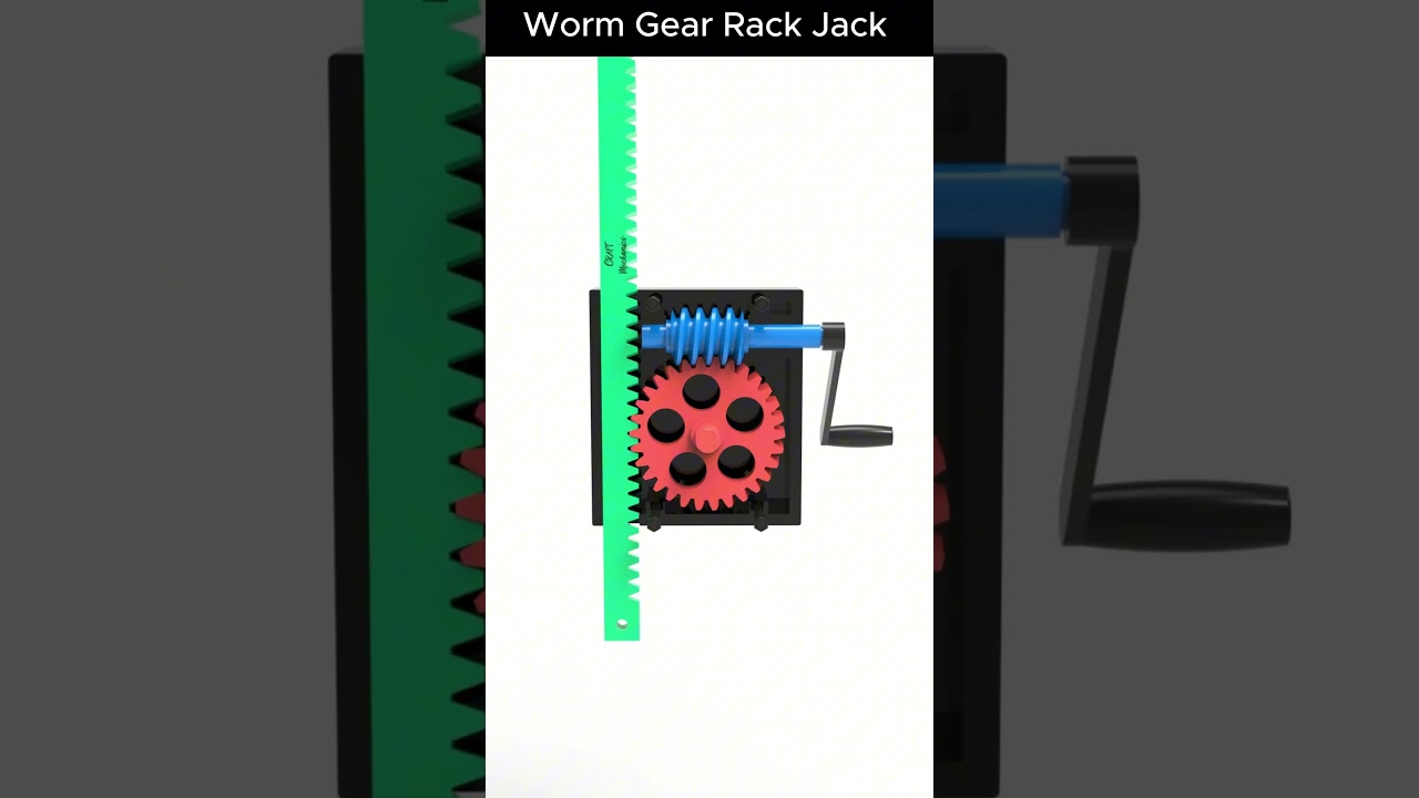Worm Gear Rack Jack #mechanism #engineering #wormgear #mechanical #cad  #solidworks #gear