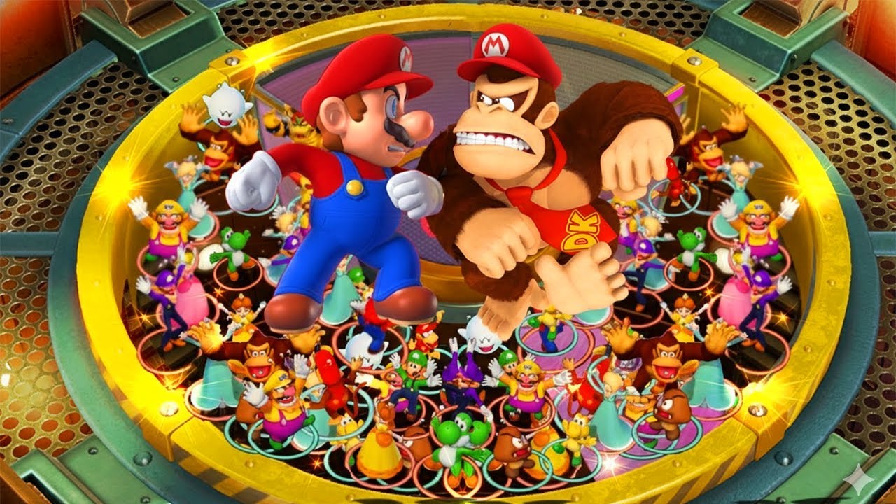 Super Mario Party – Color Clash of Luck! 🔴 Mario Team vs 🟤 Donkey Kong Team