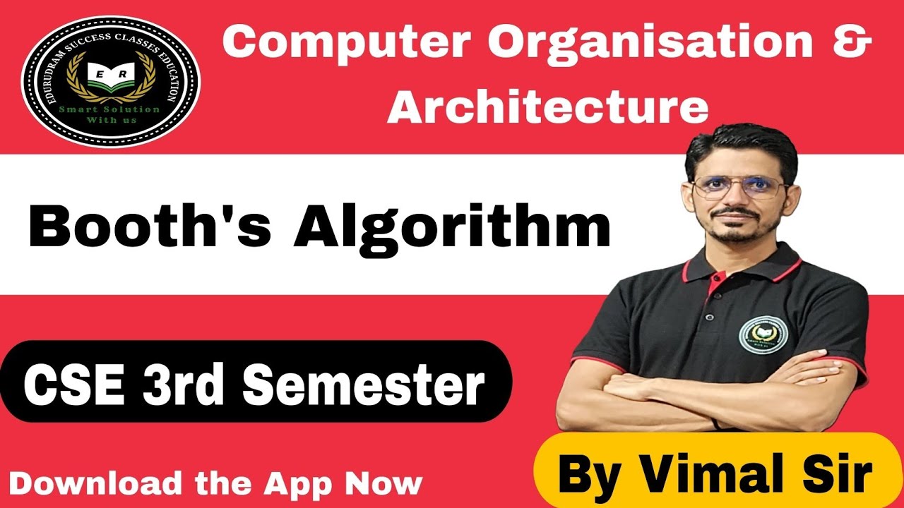 COA || Booth's Algorithm || CSE 3rd Semester || COA By Vimal Sir