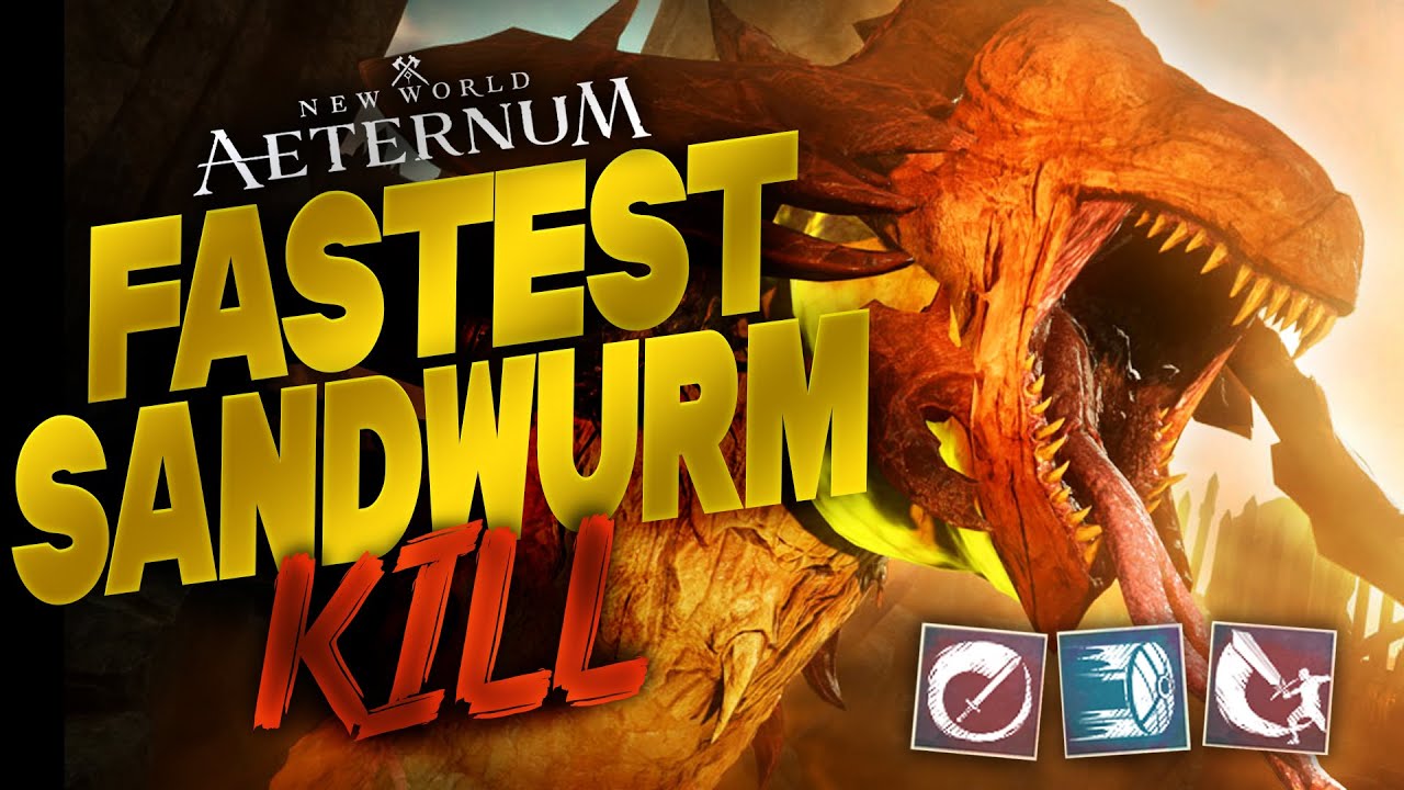 8:02 Sandwurm Kill in New World Aeternum - Sword DPS with Build!