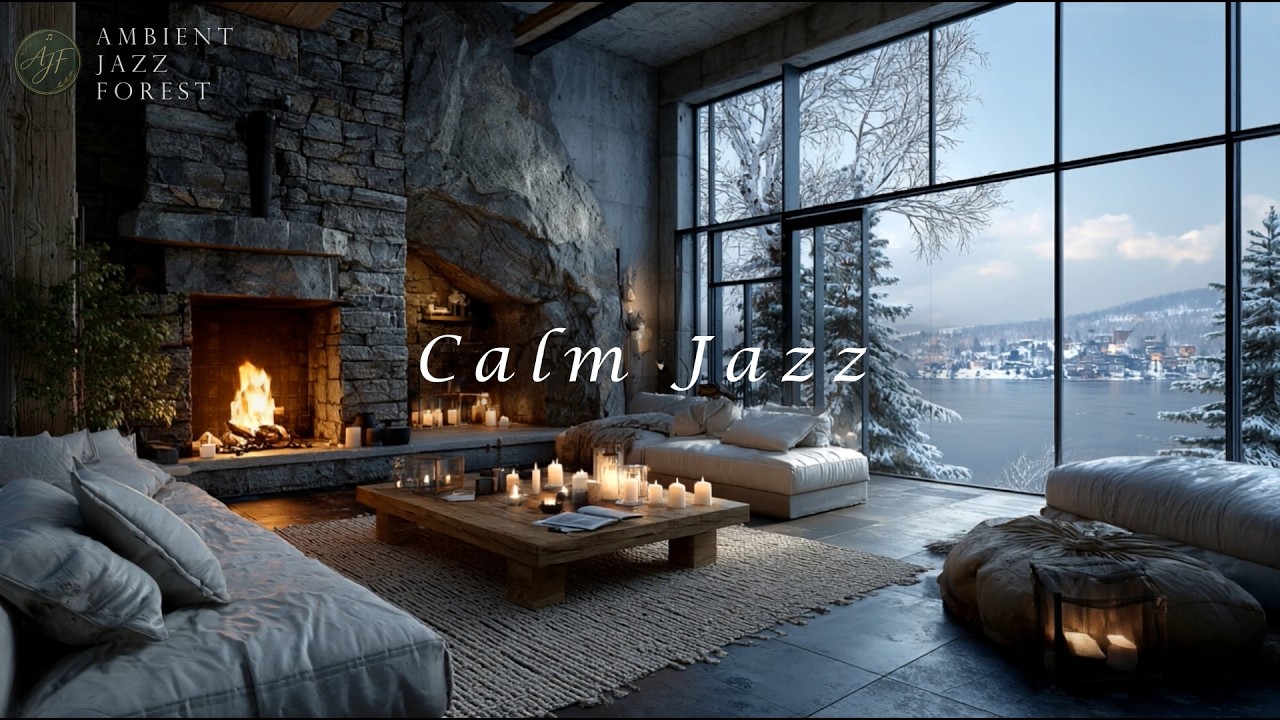 石造り暖炉のあるリビングルームでゆっらりと心整うジャズ [作業用/勉強用/チル/リラックス]