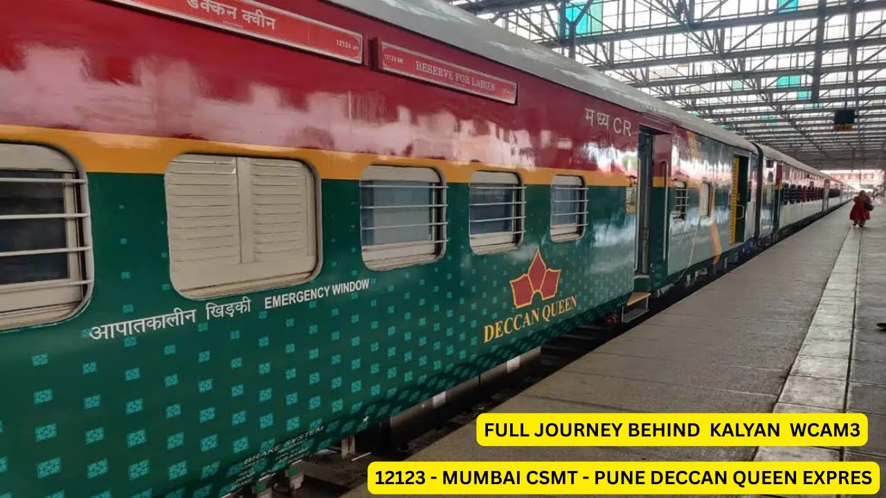 12123 - MUMBAI CSMT - PUNE JN DECCAN QUEEN EXPRES  WITH FIRST ONBOARD DINNING CAR OF INDIAN RAILWAYS