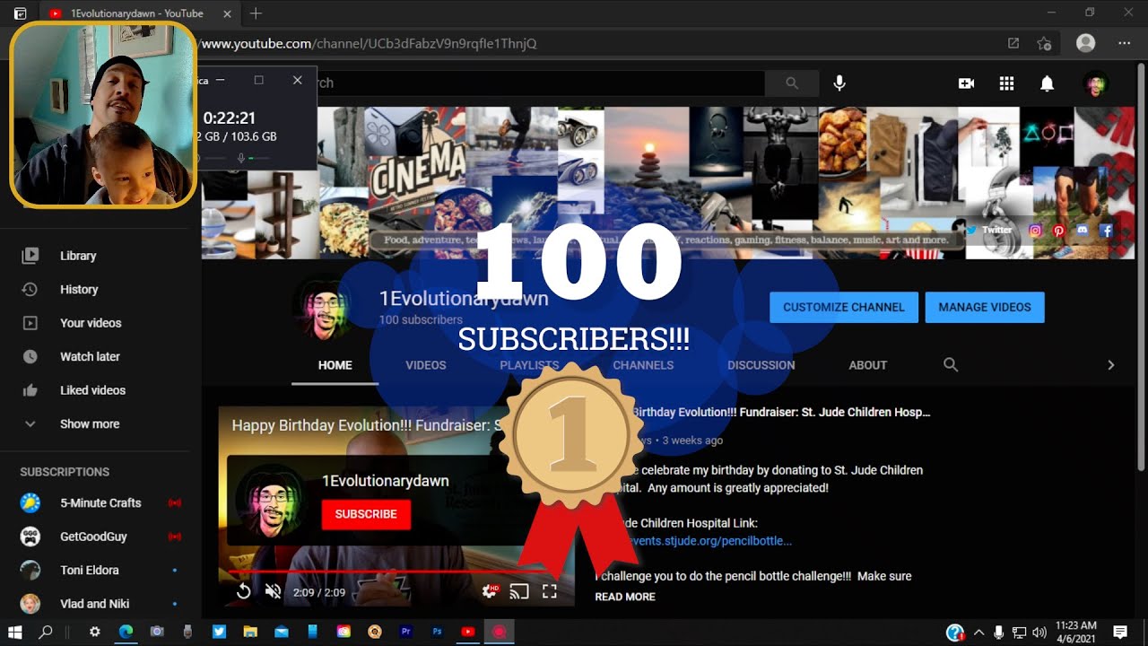 100 SUBSCRIBERS!!!  Thank you for making this possible!  From: 1Evolutionarydawn