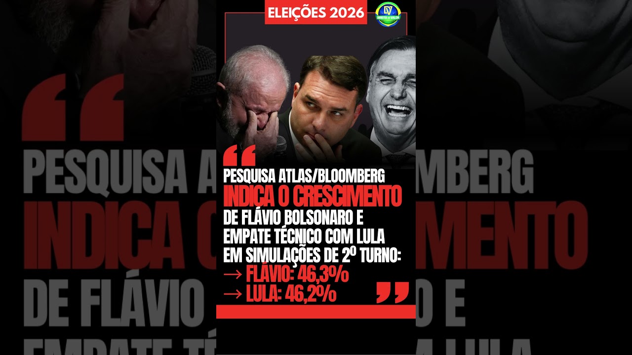 🚨PESQUISA ELEITORAL: FL&Aacute;VIO BOLSONARO (PL) CRESCE E EMPATA COM LULA (PT) NO SEGUNDO TURNO