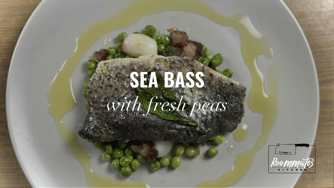 Seaside Serenade ✨: Mastering Sea Bass with Fresh Peas Recipe.🌊🐟🌿
