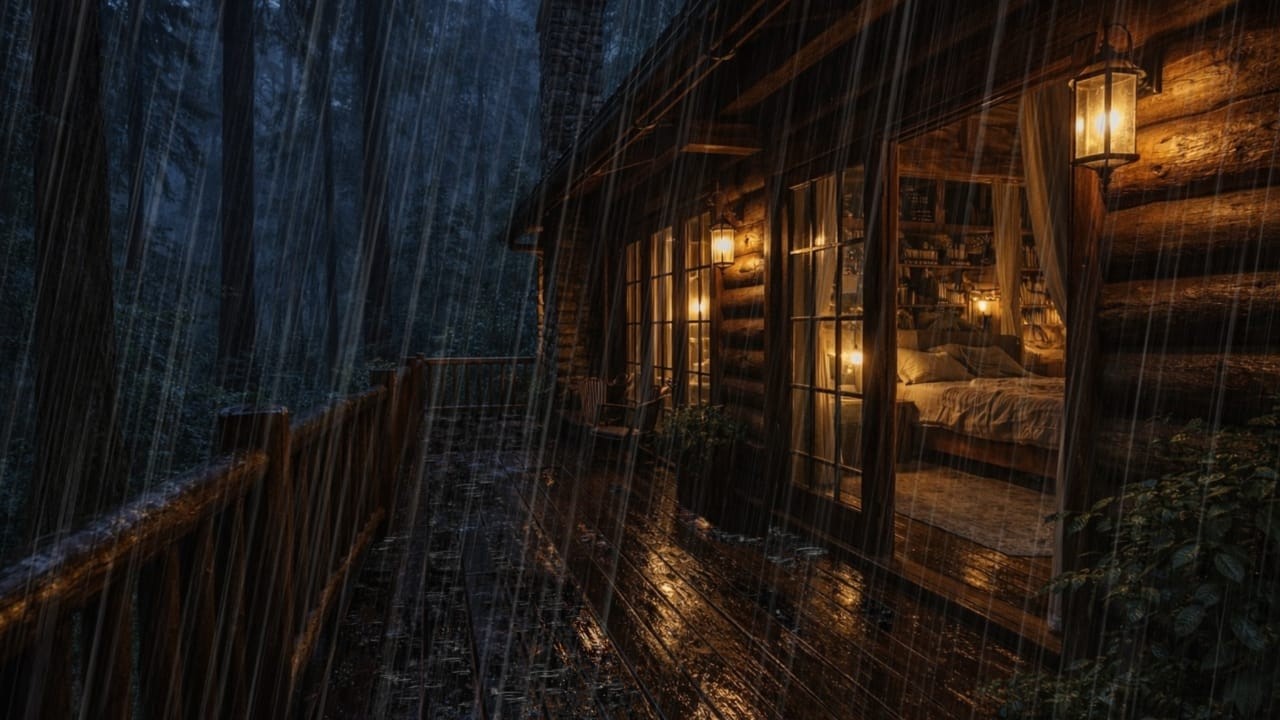 🔴 Heavy Rain at a Forest Cabin 🌧️ Relaxing Rain Sounds for Deep Sleep, Stress Relief & Meditation