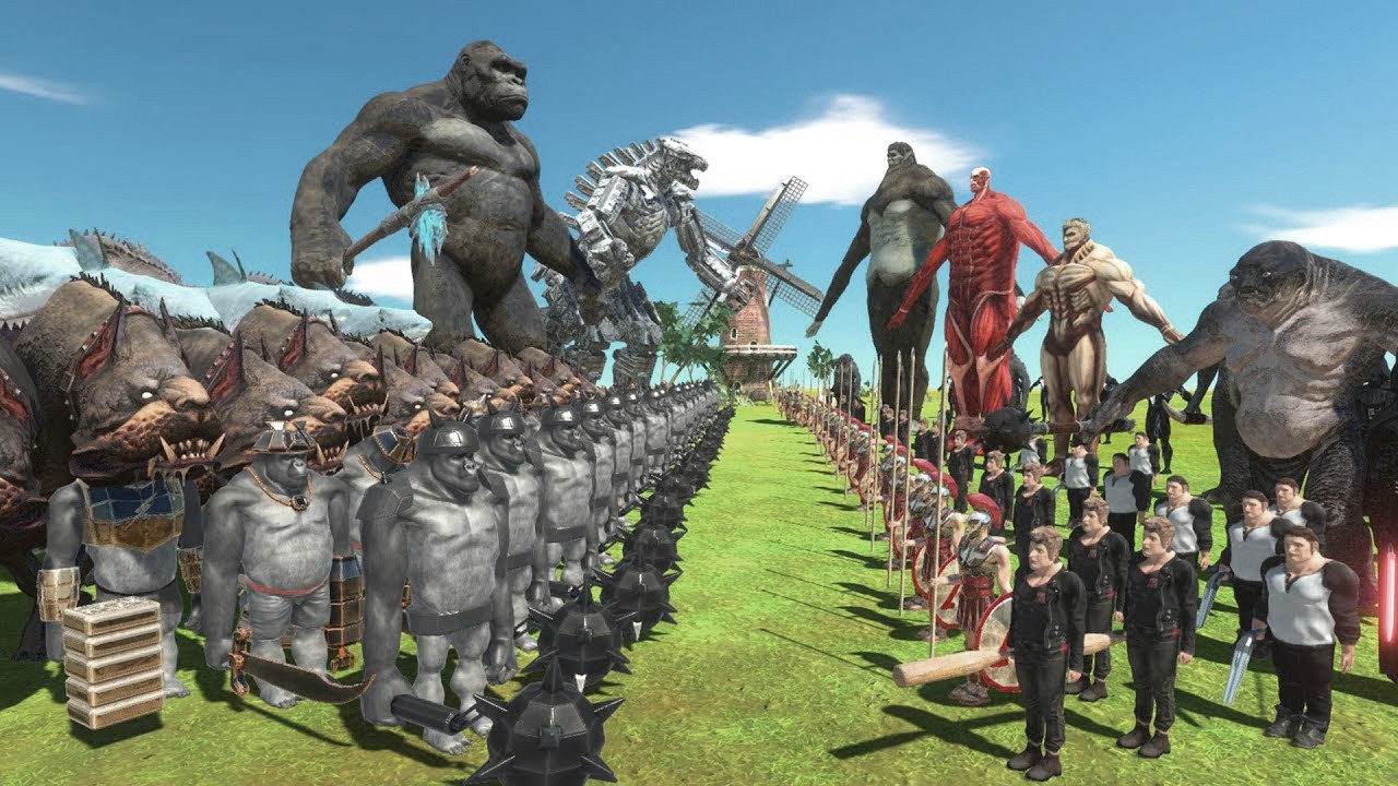 Godzilla x Mechagodzilla War - Godzilla + Mechagodzilla VS Titan Team - ARBS