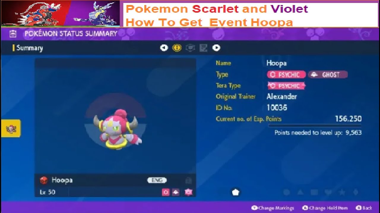 Pokemon Scarlet and Violet How To Get  Event Hoopa END
