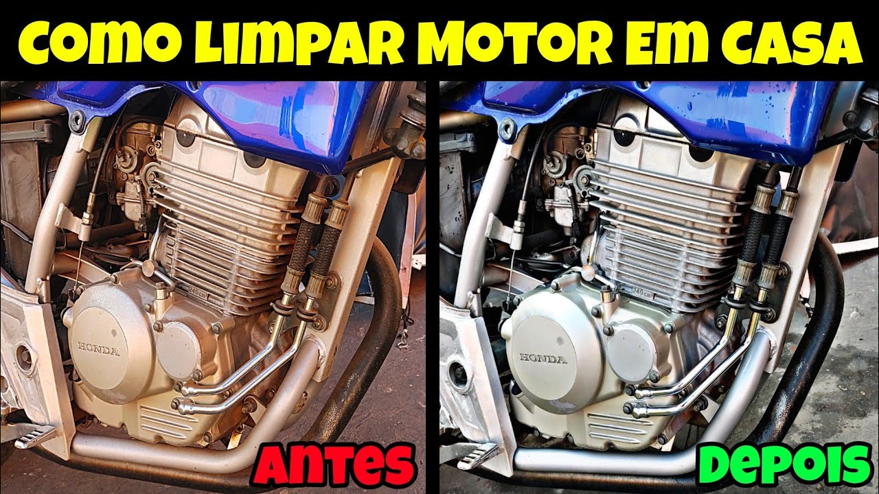 Como Limpar Motor de Moto Encardido e Amarelado