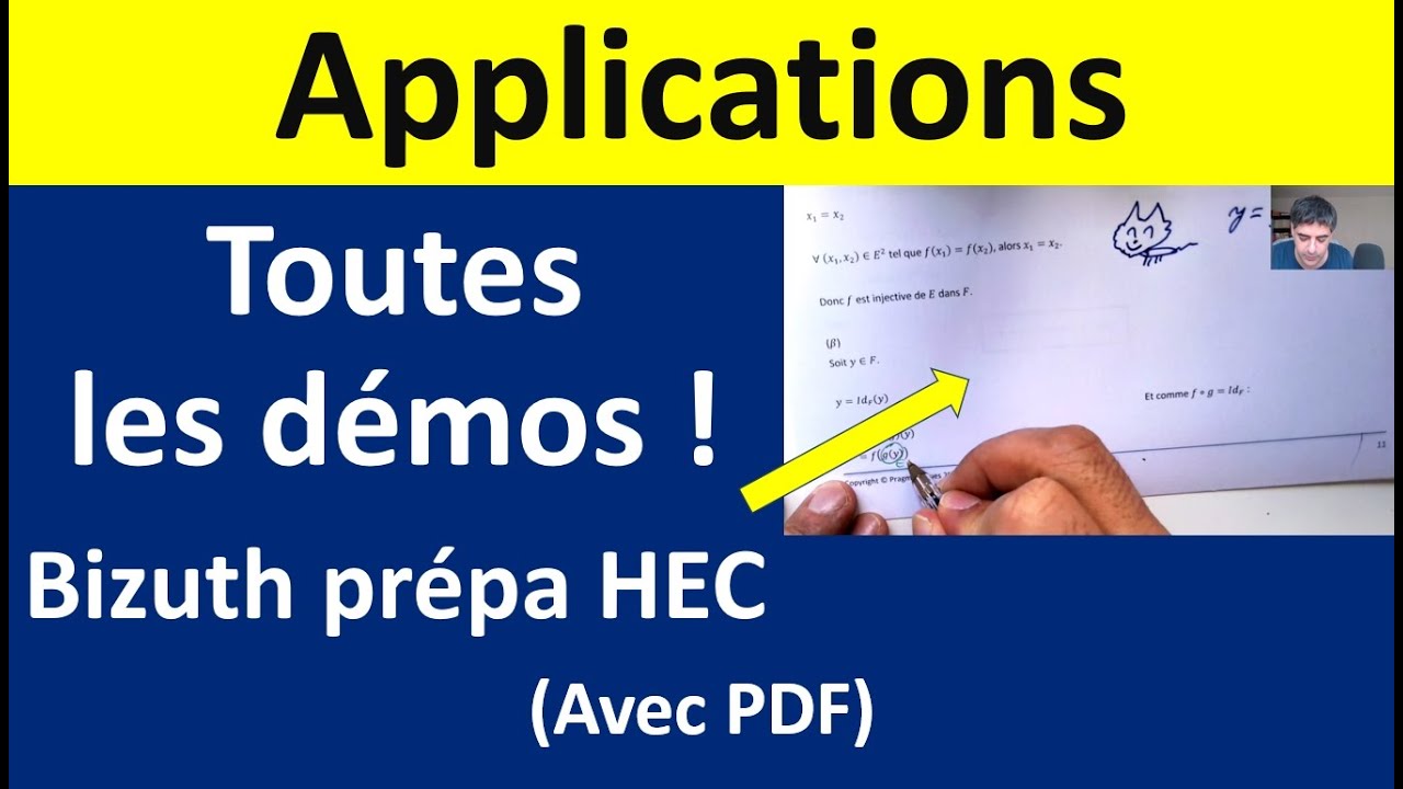Applications : toutes les démonstrations du cours de prépa HEC.