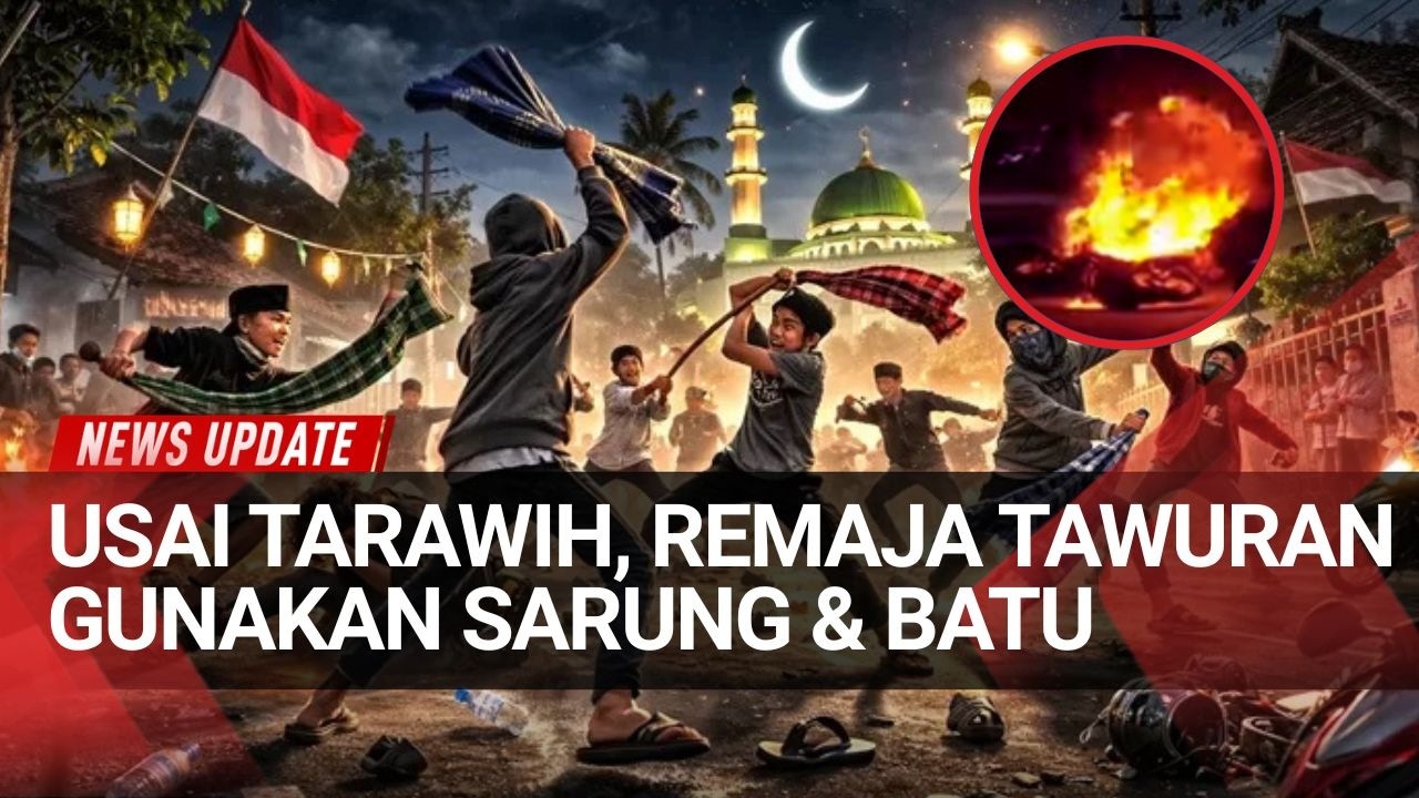Malam Ramadan Mencekam! Perang Sarung di Bengkulu Ricuh dan Bakar Motor