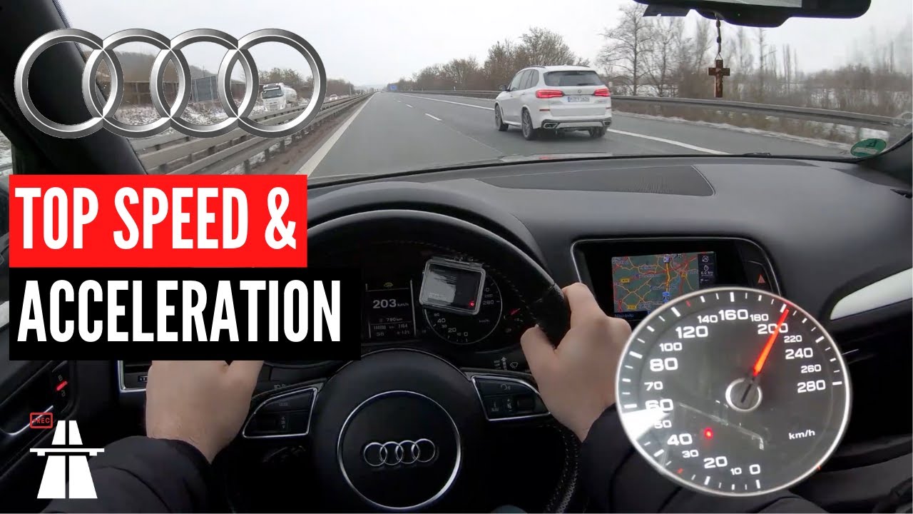 🏁2015 AUDI Q5 3.0 TDI 0-100 & TOP SPEED ON GERMAN AUTOBAHN