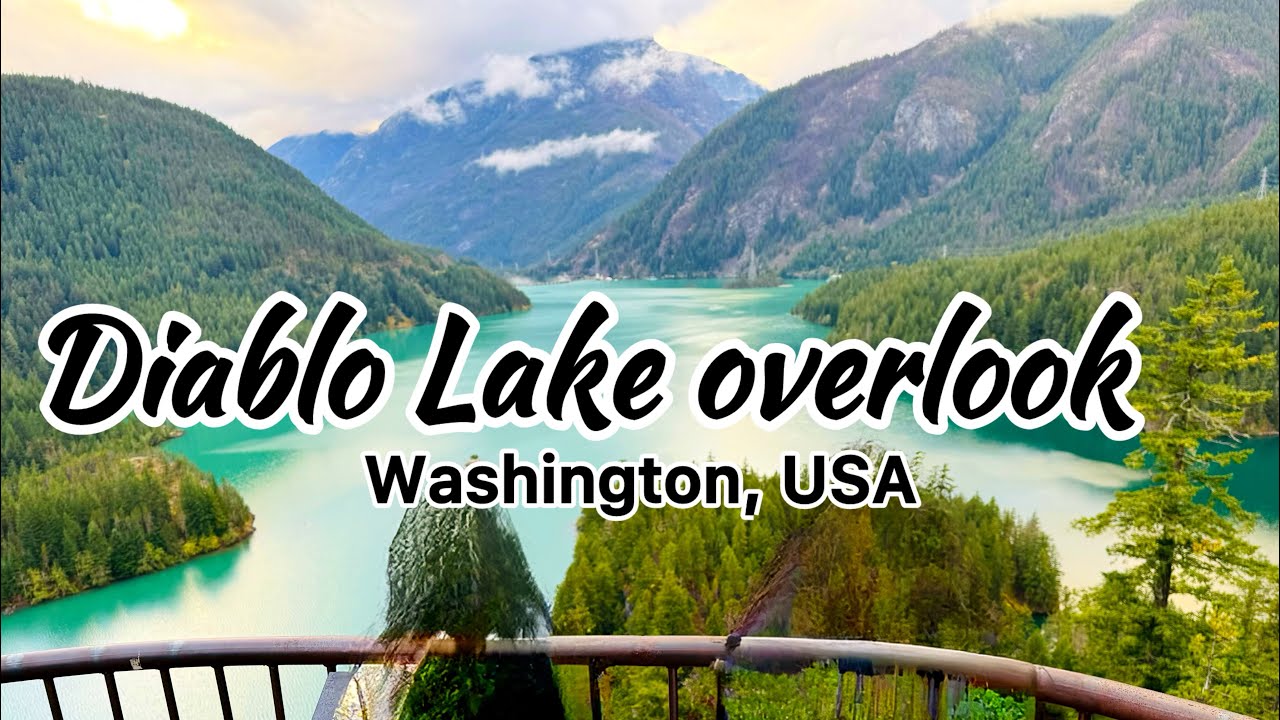 Stunning Diablo Lake overlook in Washington, USA / Diablo Dam/ Diablo Lake