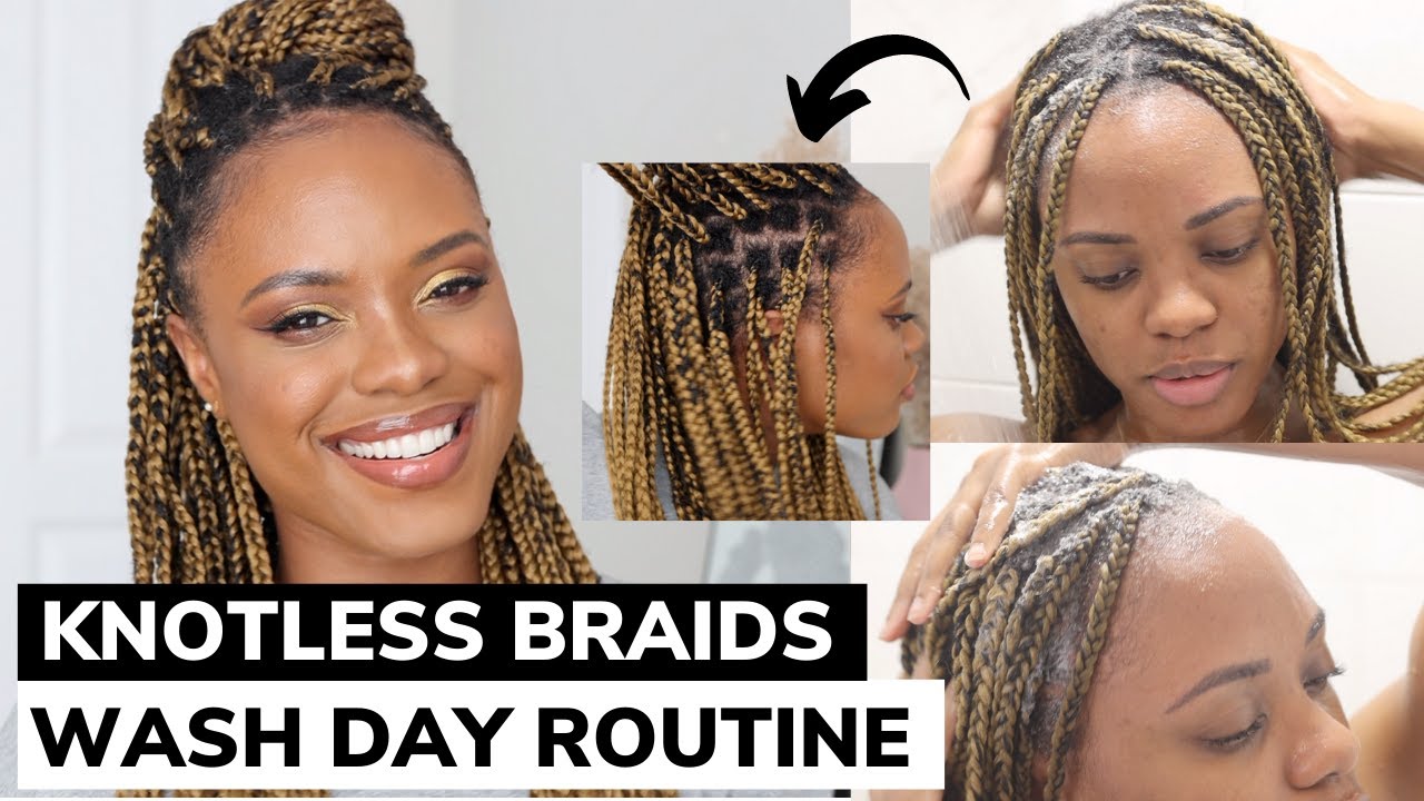 HOW TO WASH BOX BRAIDS/KNOTLESS BRAIDS WITH NO FRIZZ