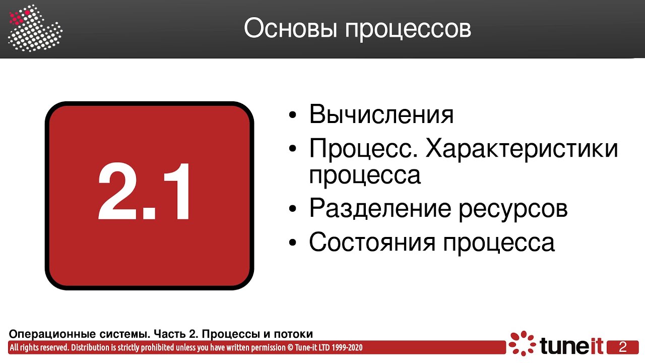 ОС #2-1. Основы процессов